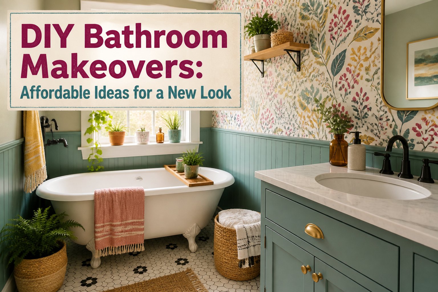 A renovated bathroom featuring stylish fixtures and decor.
