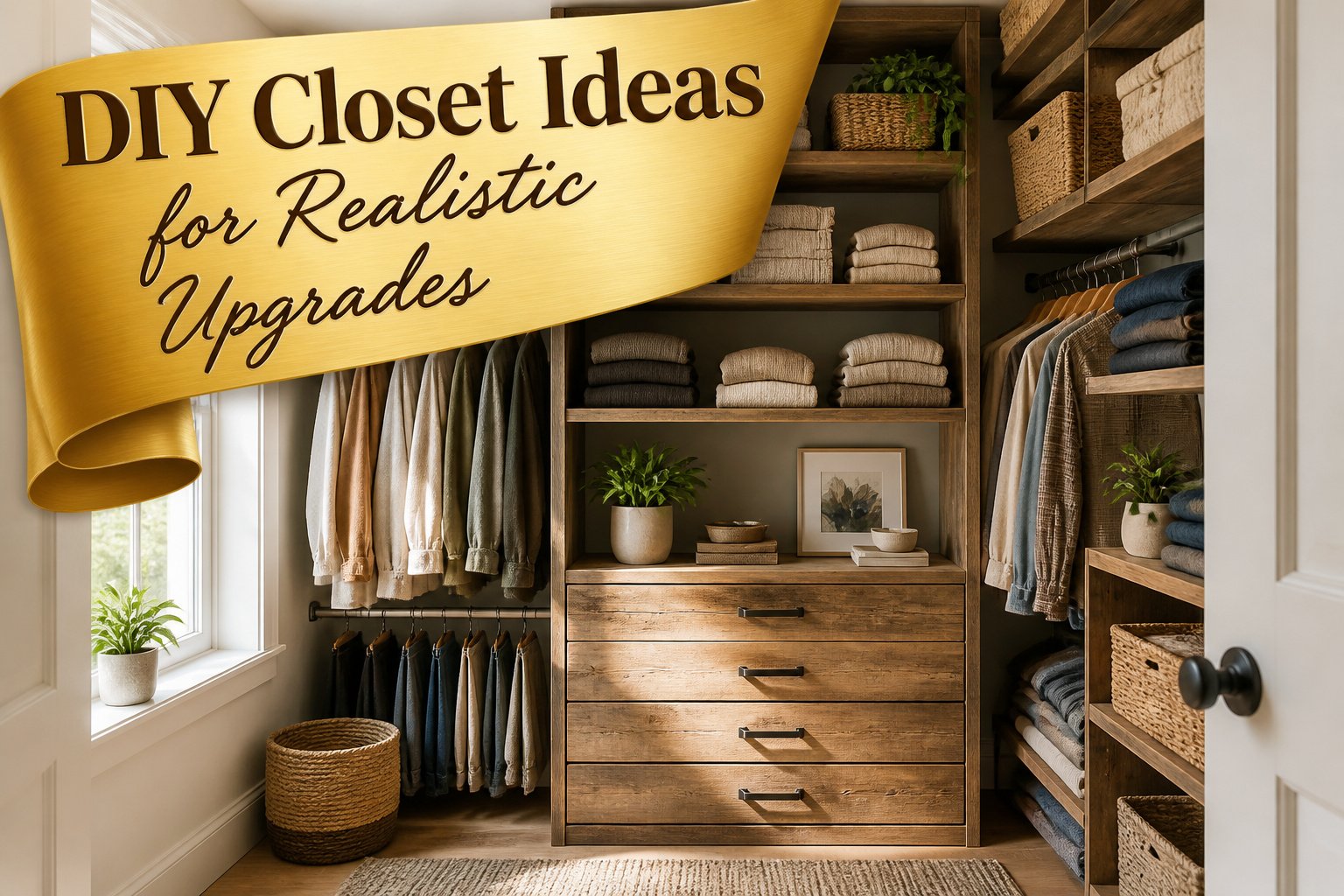 A variety of DIY closet organization ideas displayed together.