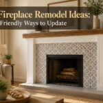 A stylish living room featuring a cozy fireplace and modern decorations.