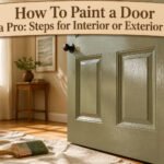 A brightly painted door with a smooth finish in a cozy entryway.