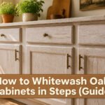 A whitewashed oak cabinet with visible wood grain and a clean finish.
